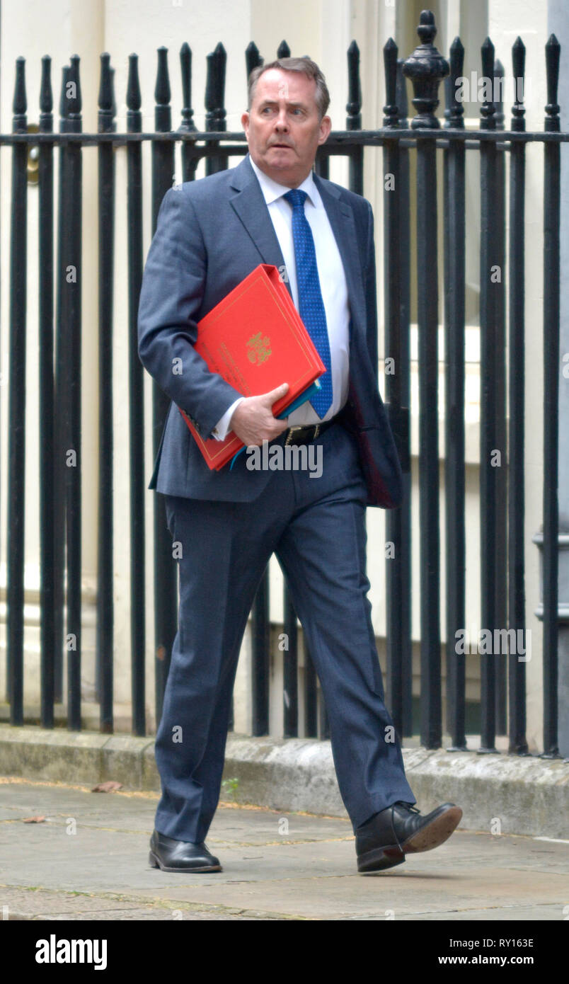 Londres, Royaume-Uni. 11Th Mar 2019. Les ministres du Cabinet assister à des réunions à 10 Downing Street au début d'une autre semaine de votes liés à Brexit important. Liam Fox/PjrFoto Crédit arrive : Alamy Live News Banque D'Images