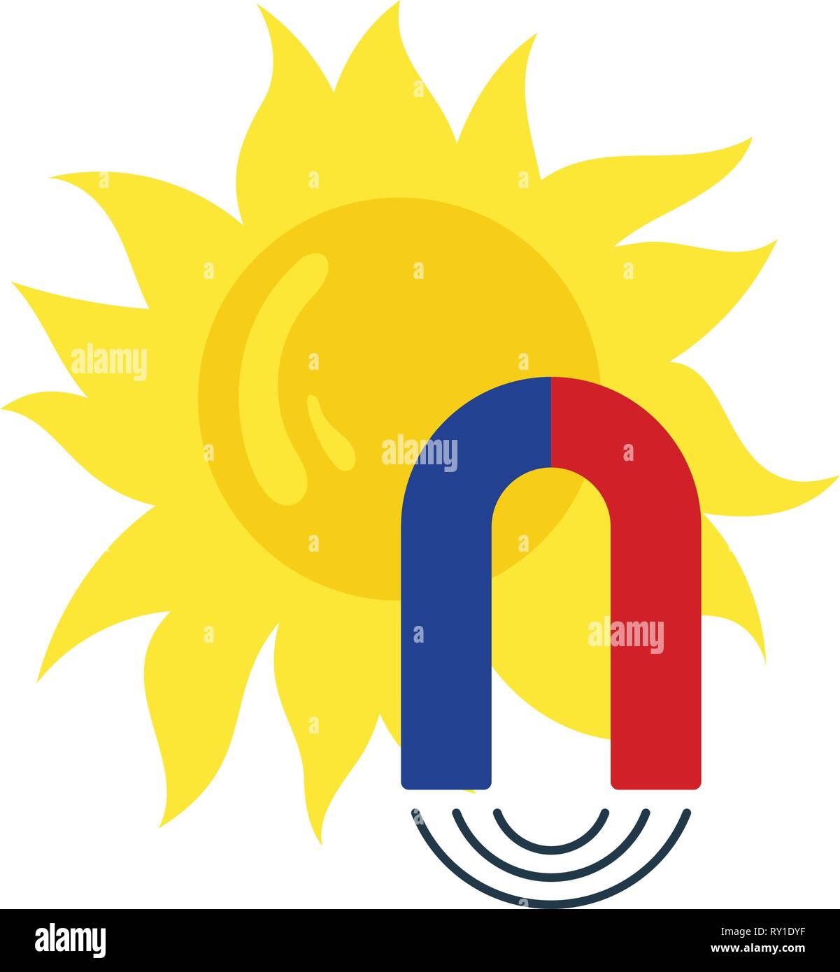 L'icône de l'orage magnétique. Télévision couleur design. Vector illustration. Illustration de Vecteur