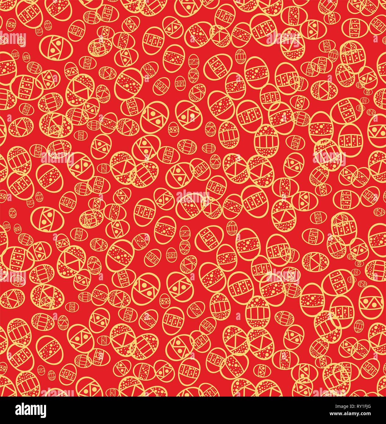 Arrière-plan transparent rouge avec des oeufs de Pâques pour la décoration sur la célébration de Pâques, vector illustration Illustration de Vecteur