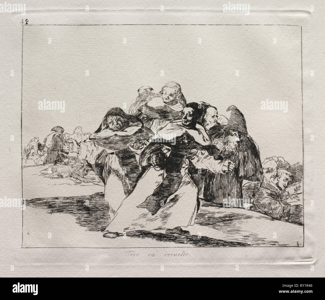 Les horreurs de la guerre : Tout est Topsy-Turvy. Francisco de Goya (Espagnol, 1746-1828). Eau-forte Banque D'Images