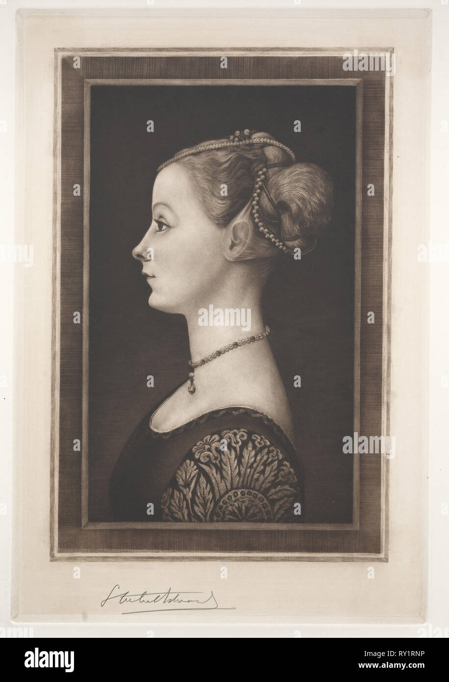 Elvira, 19e-20e siècle. Samuel Arlent-Edwards (Américain, 1862-1938). Mezzotinte Banque D'Images