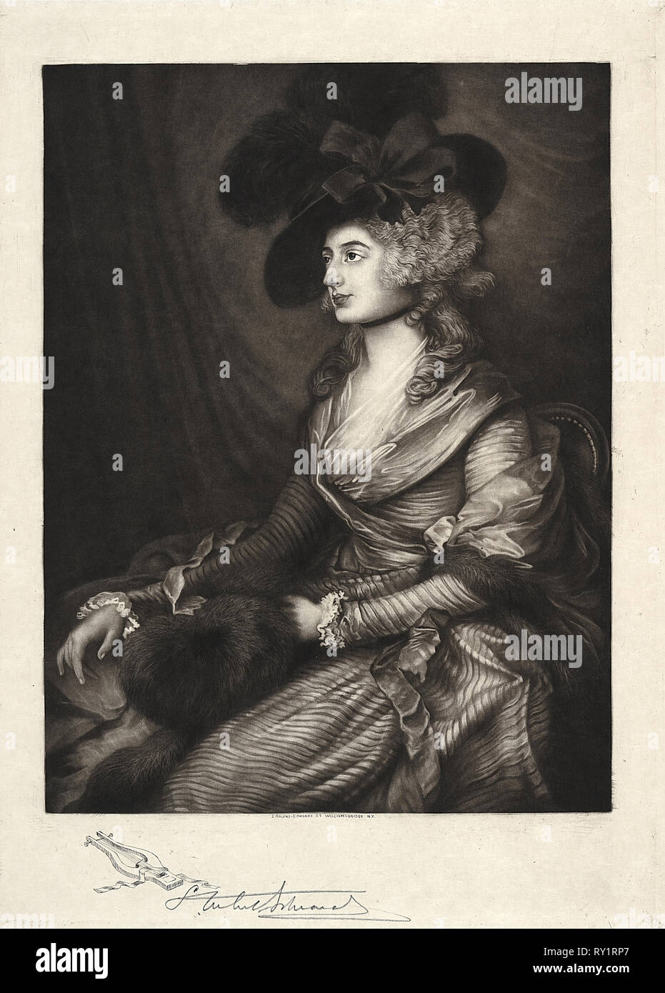 Mme Sarah Siddons, 19e-20e siècle. Samuel Arlent-Edwards (Américain, 1862-1938). Mezzotinte Banque D'Images