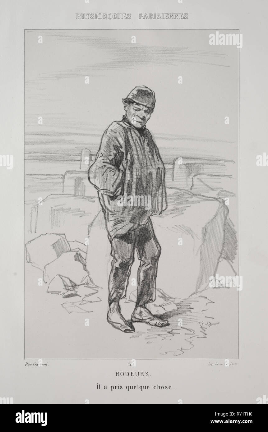 Rodeurs. Paul Gavarni (Français, 1804-1866). Lithographie Banque D'Images