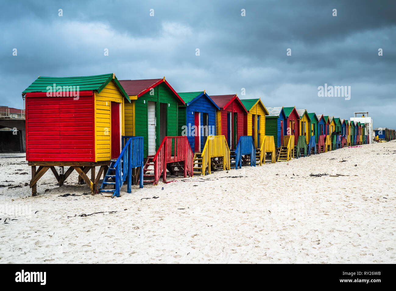 Maisons colorées à Muizenberg, en Afrique du Sud Banque D'Images