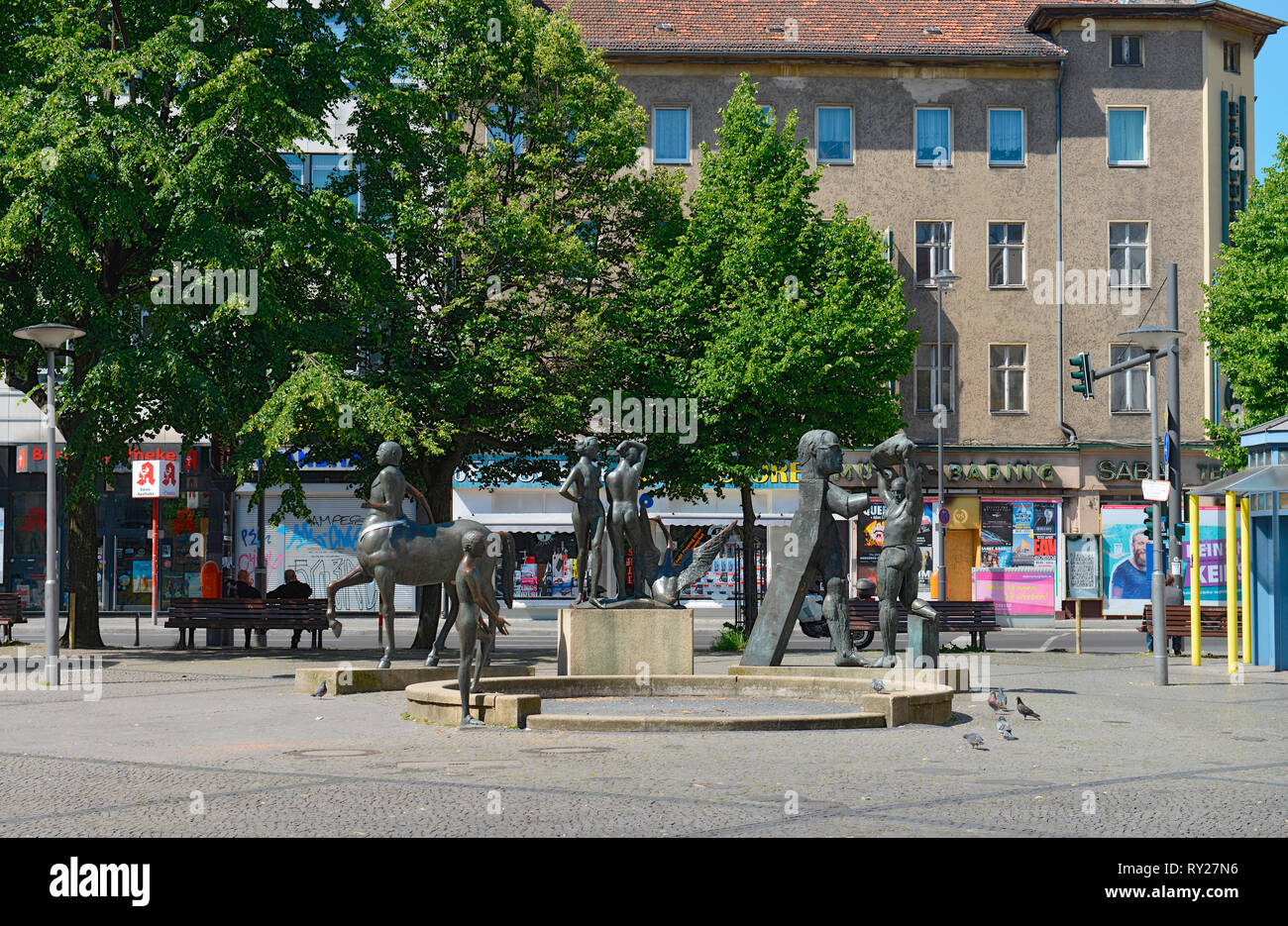 La Karl-Marx-Platz, Neukoelln, Berlin, Deutschland Banque D'Images