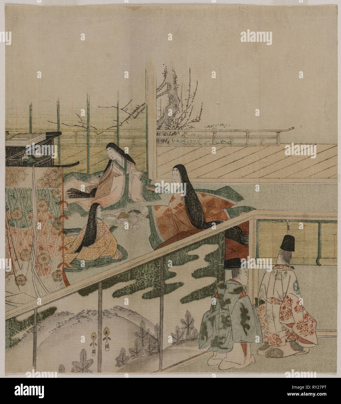 Cour des dames poupées, années 1790. Kubo Shunman Attribué à (1757-1820). Gravure sur bois en couleur Banque D'Images