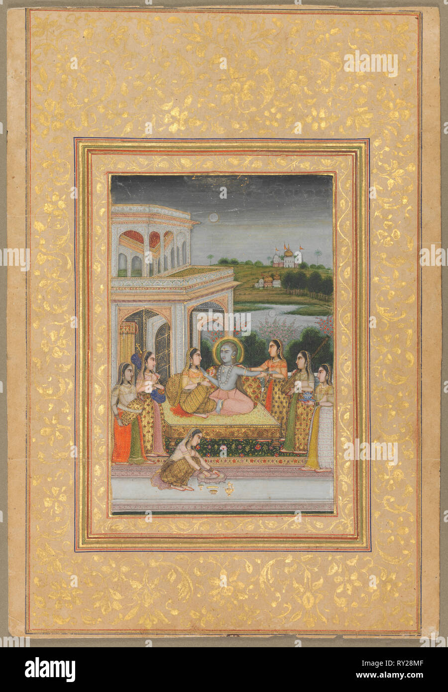 Bhairava Raga, début des années 1800. L'Inde, au début du xixe siècle. Couleur sur papier ; image : 18,7 x 12,5 cm (7 3/8 x 4 15/16 in.) ; total : 35,6 x 22 cm (14 x 8 11/16 in Banque D'Images