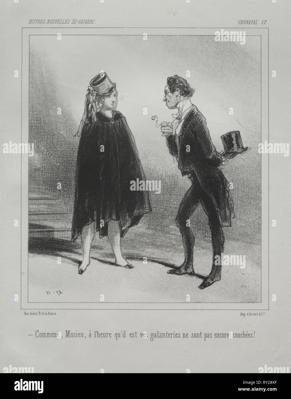 Carnaval. Paul Gavarni (Français, 1804-1866). Lithographie Banque D'Images