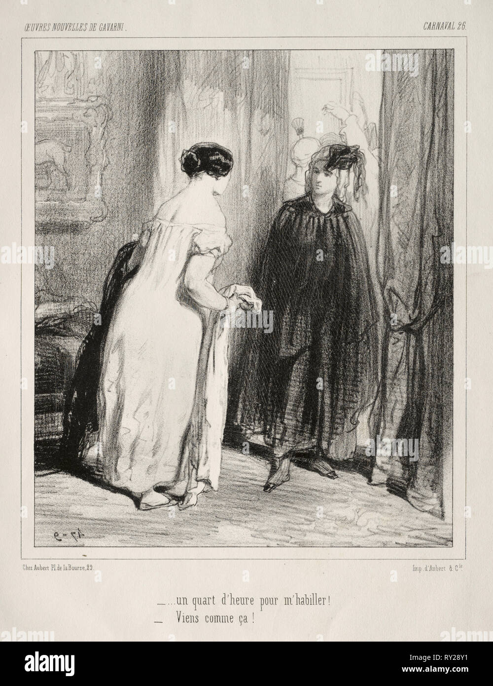 Carnaval. Paul Gavarni (Français, 1804-1866). Lithographie Banque D'Images