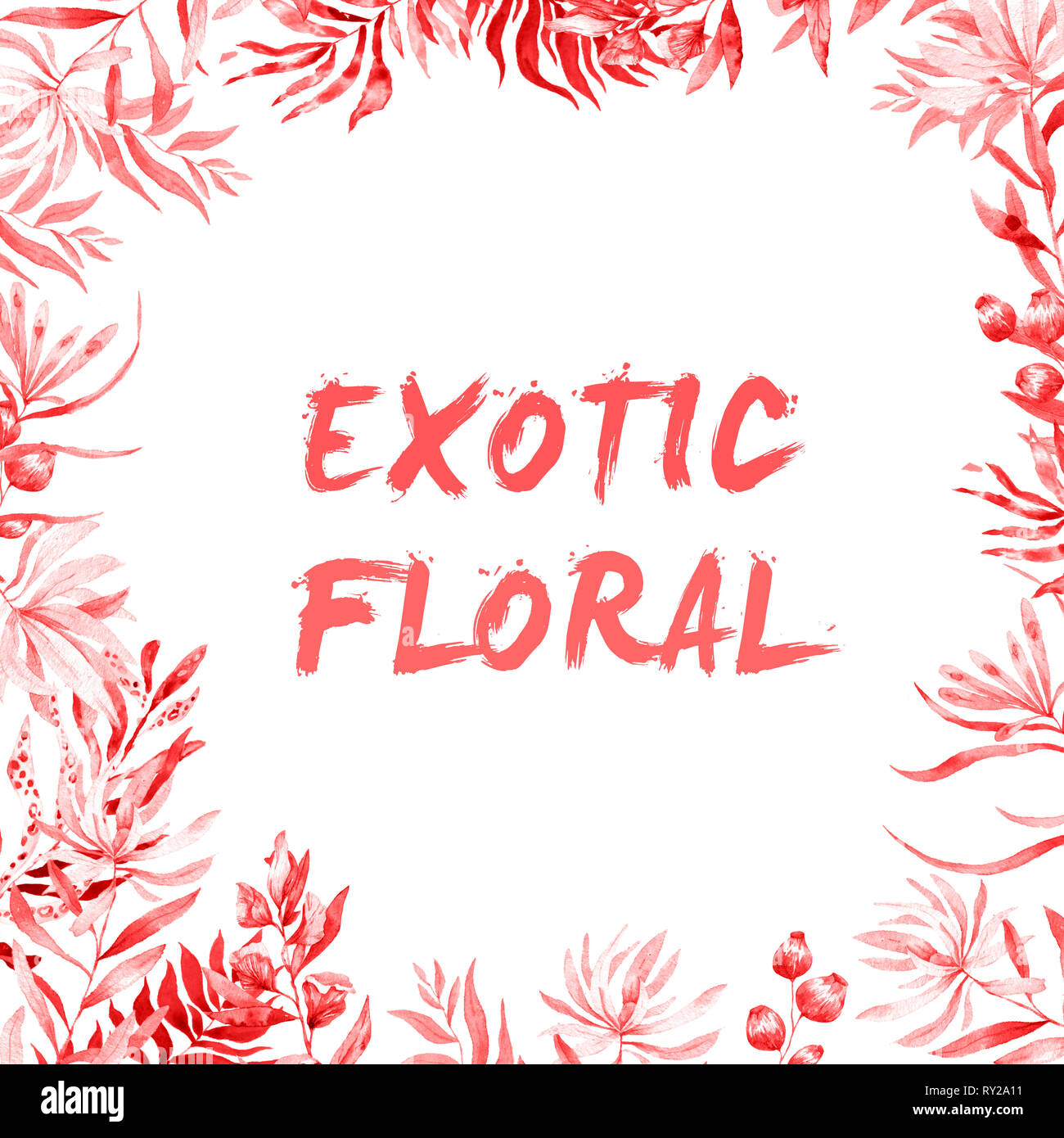 Cadre Exotique Aquarelle Avec Feuilles Fleurs Tropicales Et Toucan Pour Mariage Invitation Carte D Anniversaire Illustrarion Isoles Couleurs D Ete Design Photo Stock Alamy