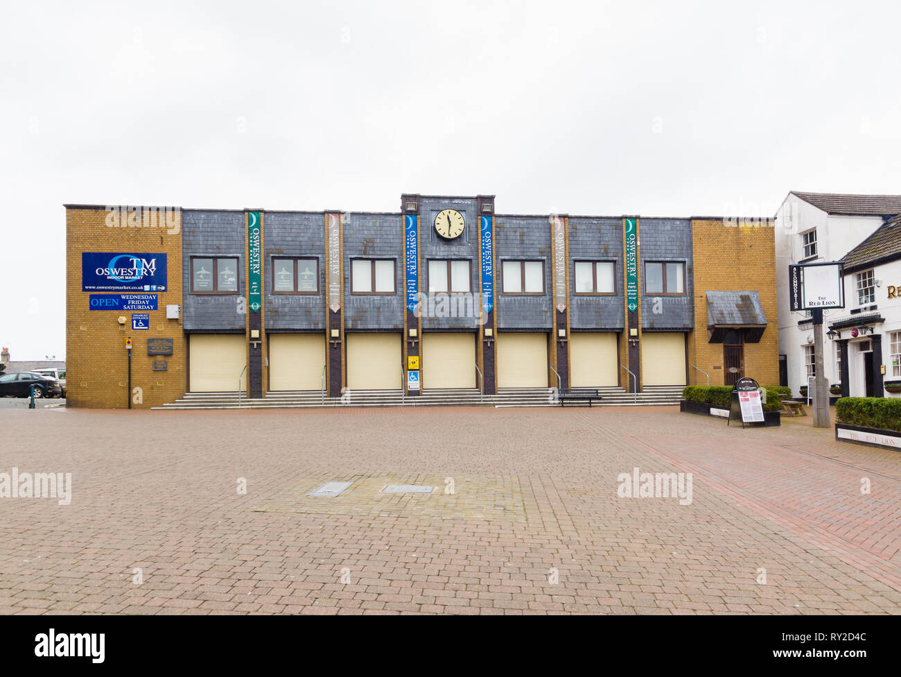 Le marché intérieur Oswestry sur Bailey Head en Amérique du Shropshire en Angleterre Banque D'Images