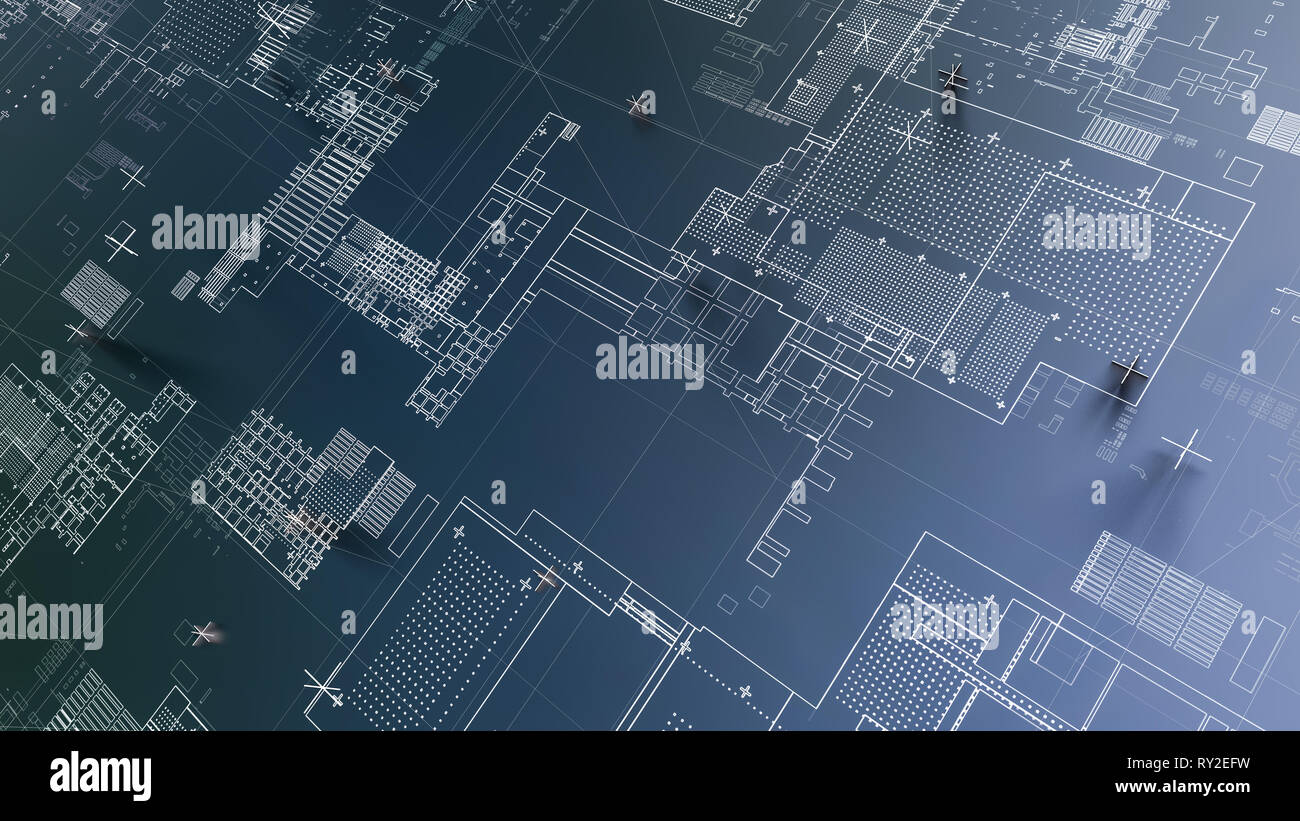 Résumé Contexte technologique avec des lignes blanches Banque D'Images