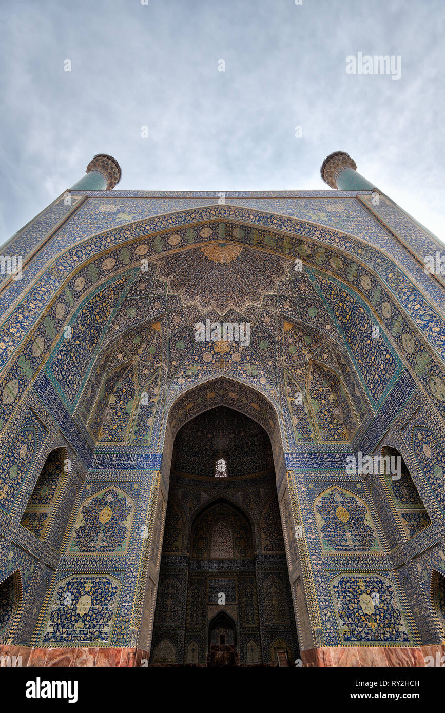 Shah mosquée à Naqsh-e Jahan Square à Isfahan, Iran, prises en janvier 2019 prises en hdr Banque D'Images