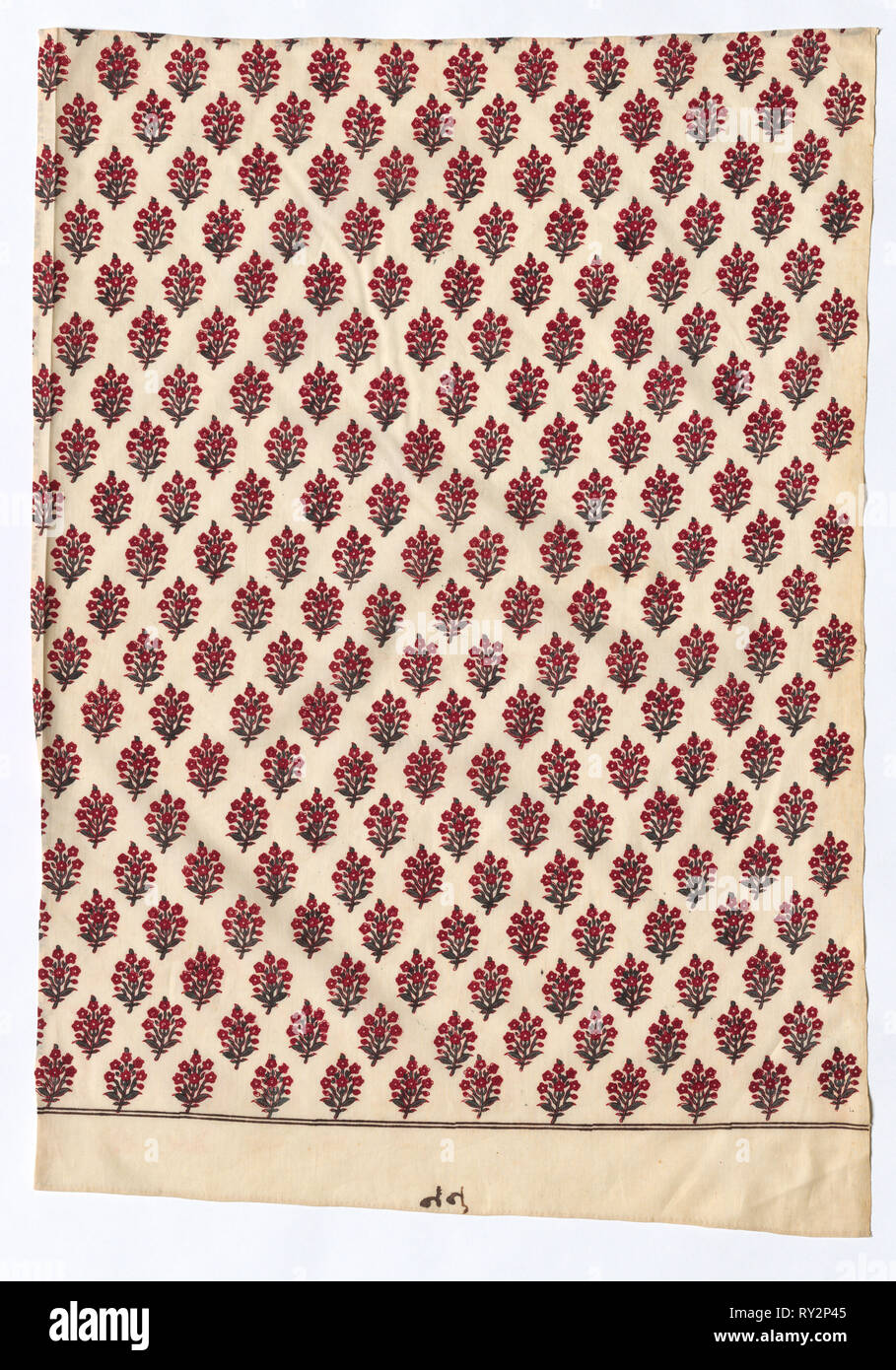 Fragment, début des années 1800. L'Inde, au début du xixe siècle. Coton imprimé ; total : 72,4 x 50,2 cm (28 1/2 x 19 3/4 in Banque D'Images