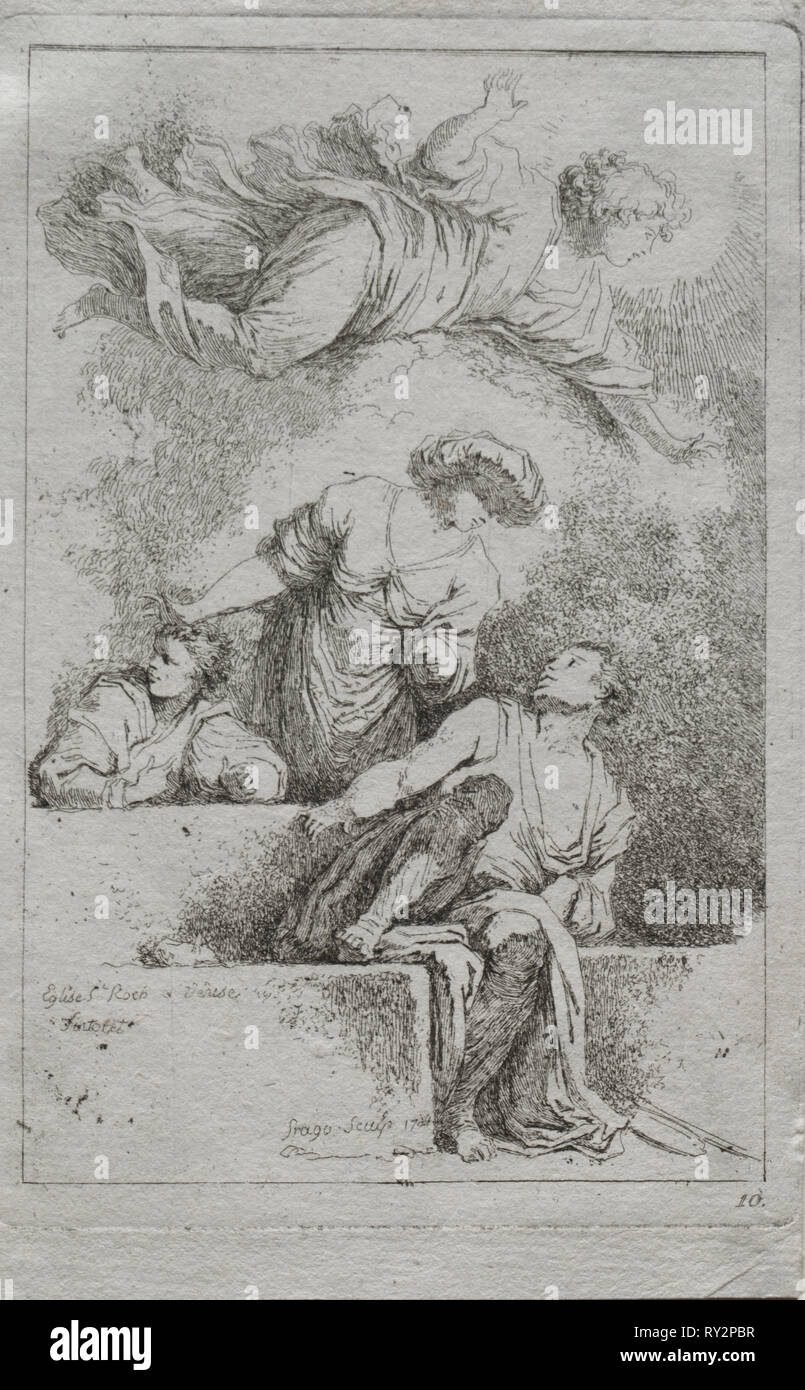 Les Disciples au tombeau, 1764. Jean-Honoré Fragonard (Français, 1732-1806). Eau-forte Banque D'Images