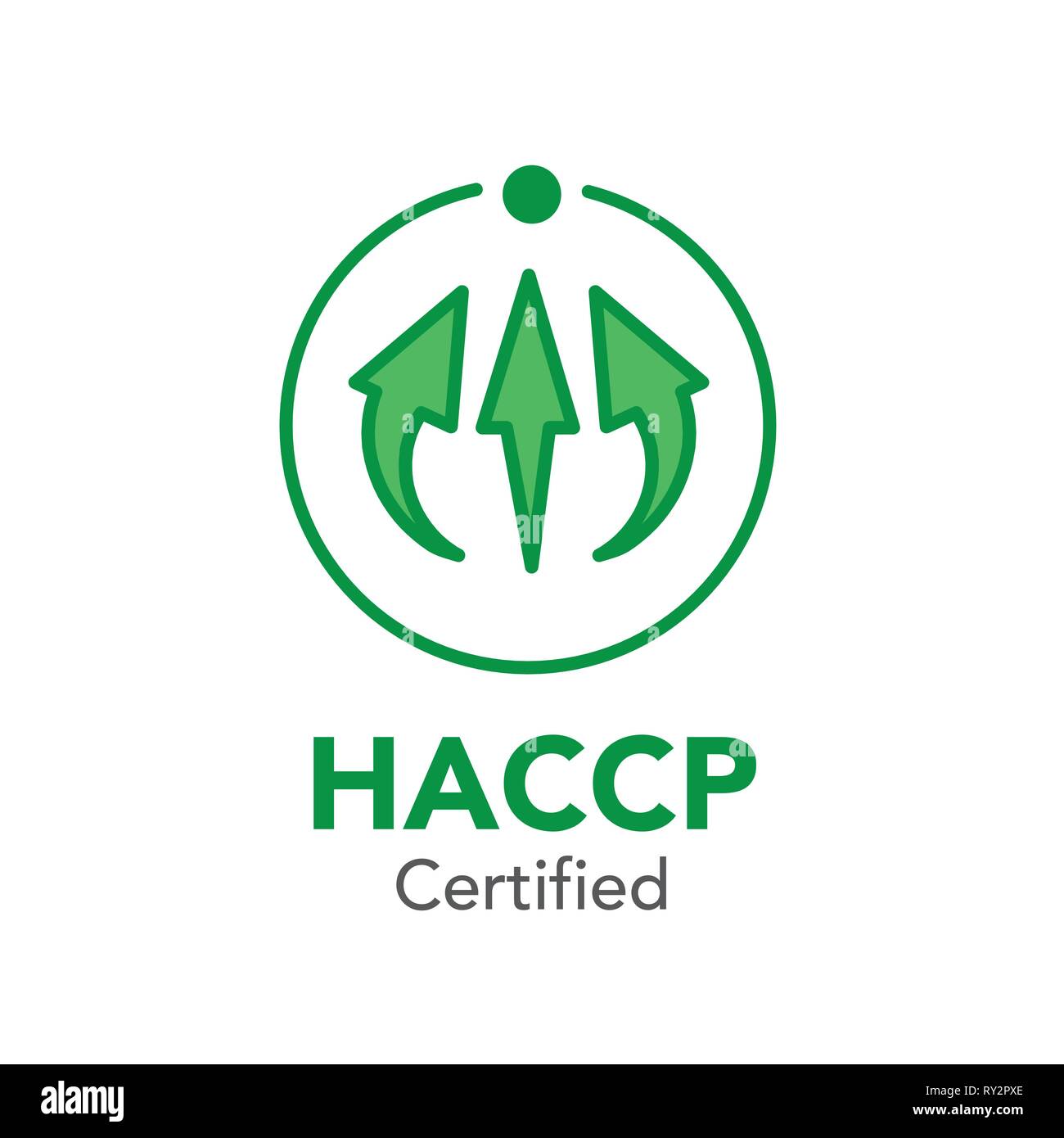 | HACCP Hazard Analysis Critical Control Points icône avec award ou coche Illustration de Vecteur