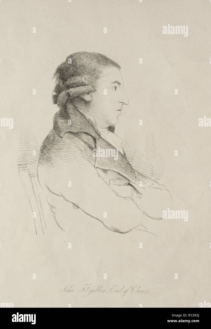John Fitzgibbon, comte de Clare, au début des années 1800. Angleterre, début du 19ème siècle. Lithographie Banque D'Images