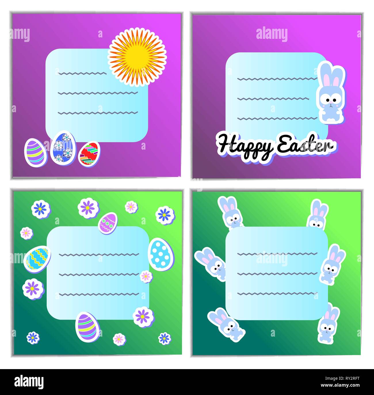 Carte Paques, Cartes Joyeuses Pâques Avec Enveloppes, 12 Pcs Joyeuses Pâques Cartes (6 Motifs Avec 2 Pièces Chacune), Carte Voeux De Paques Pliable, Avec Lapin De Pâques Oeuf De Pâques