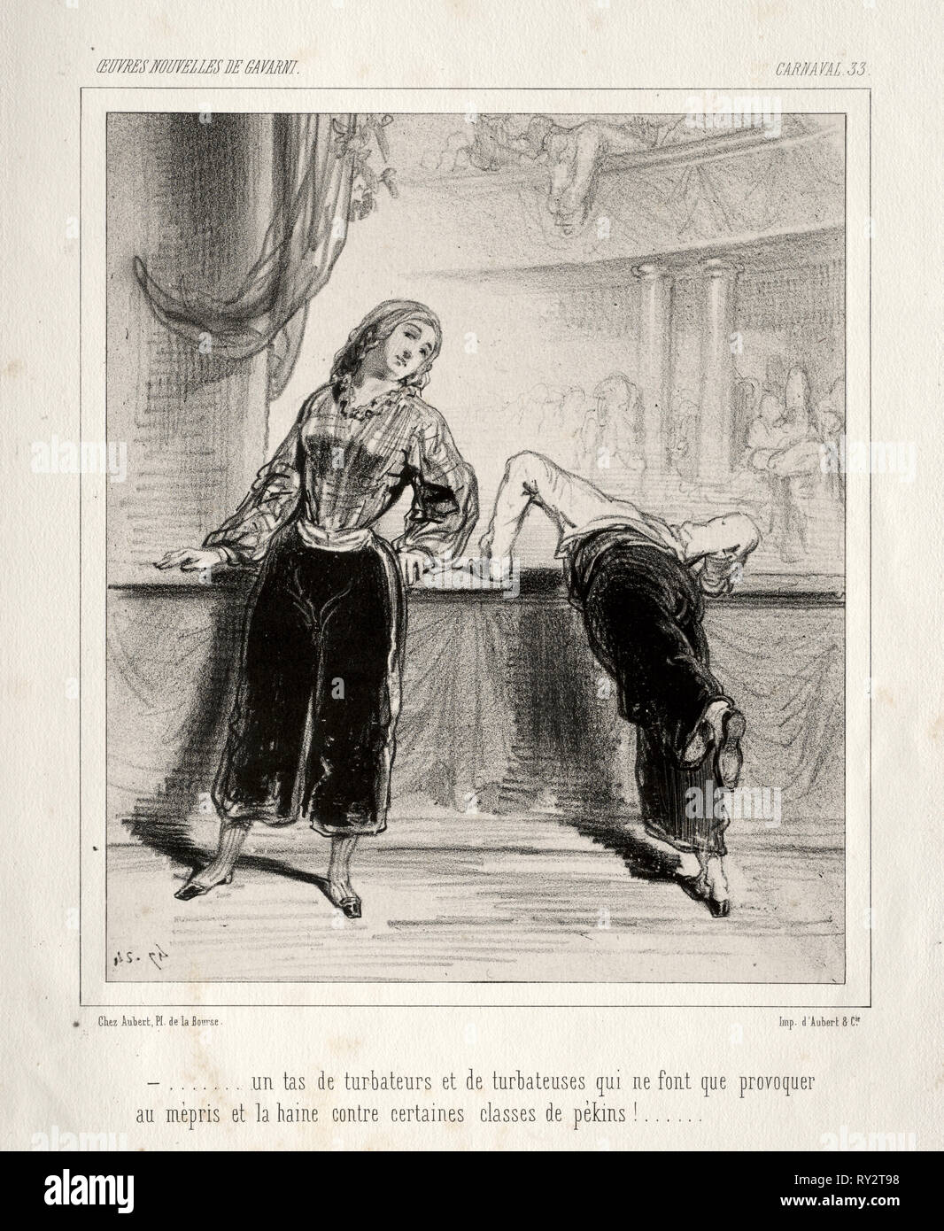 Carnaval. Paul Gavarni (Français, 1804-1866). Lithographie Banque D'Images