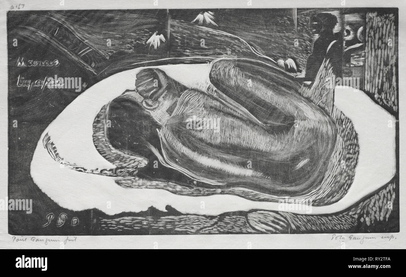 Noa Noa : Manao Yupapau ( regardé par la Spirts des morts), 1893-1894. Paul Gauguin (Français, 1848-1903). Gravure sur bois Banque D'Images