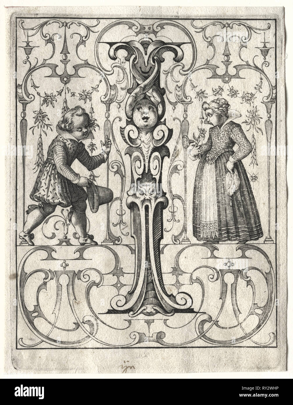 Nouvelle brochure ABC : I, 1627. Lucas Kilian (allemand, 1579-1637). Gravure Banque D'Images