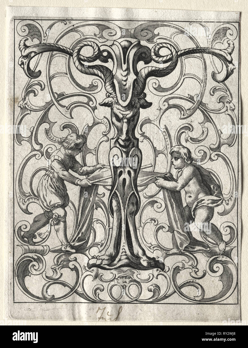 Nouvelle brochure ABC : T, 1627. Lucas Kilian (allemand, 1579-1637). Gravure Banque D'Images