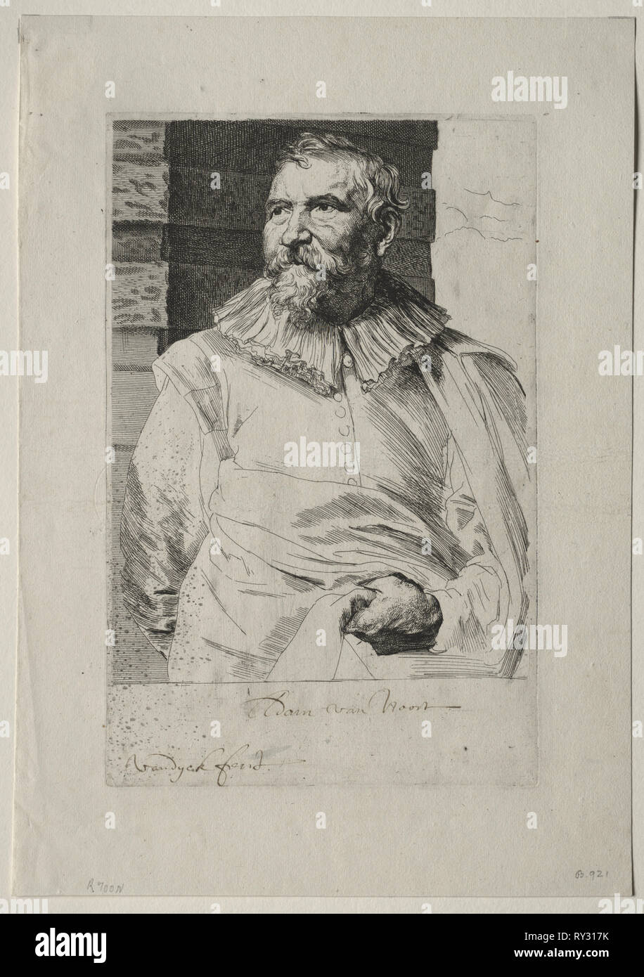 Portrait d'Adam van Noort. Anthony Van Dyck (flamande, 1599-1641). La gravure Banque D'Images
