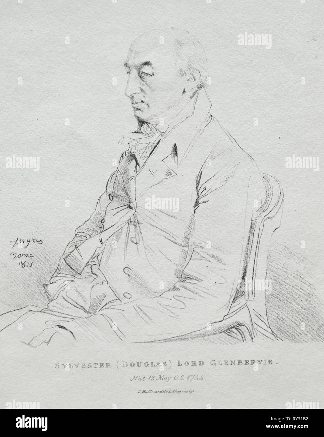 Lord Glenbervie Sylvester, 1815. Jean-Auguste-Dominique Ingres (Français, 1780-1867). Lithographie Banque D'Images