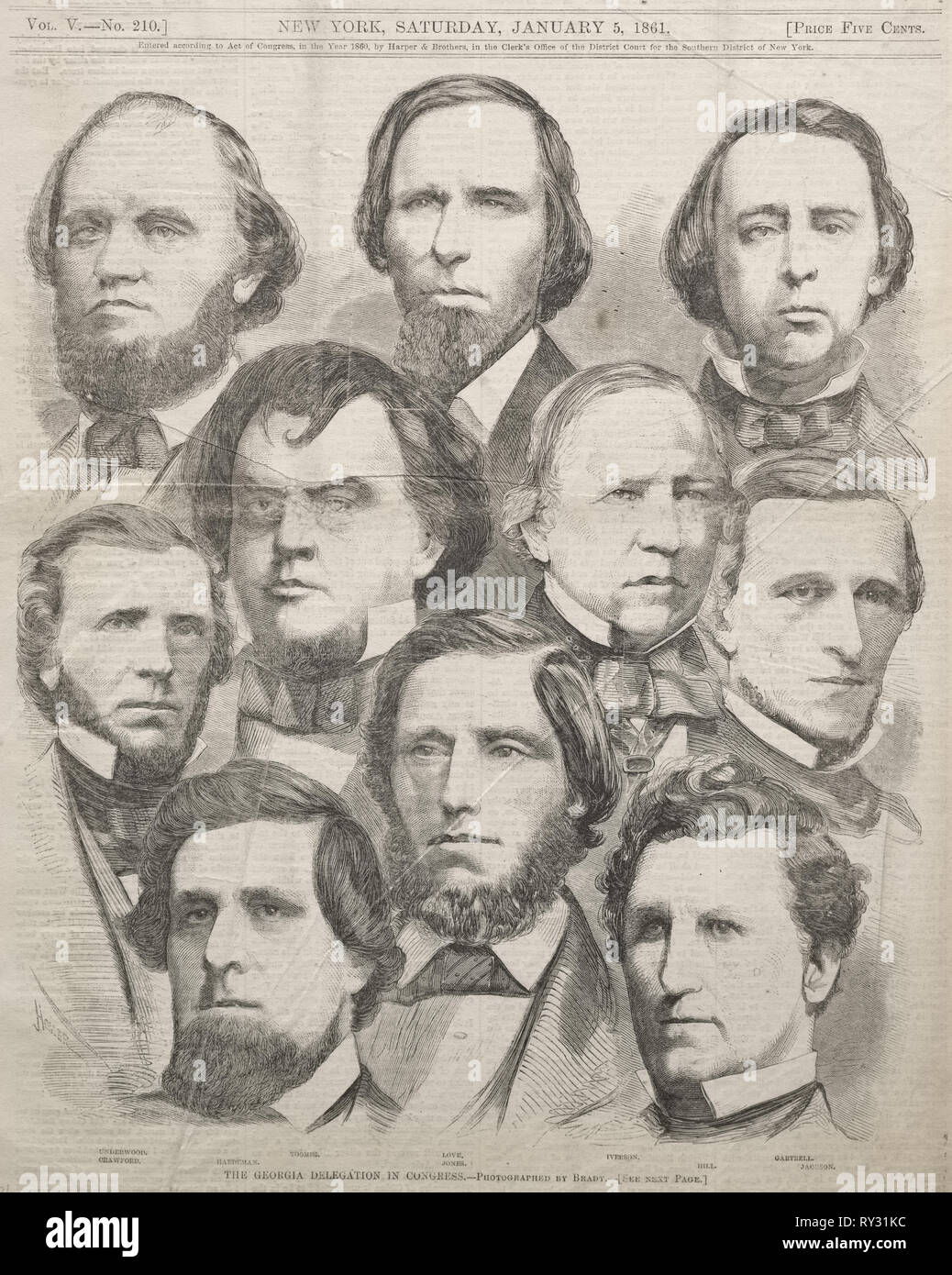 La délégation de la Géorgie au Congrès, 1861. Winslow Homer (Américain, 1836-1910). La gravure sur bois Banque D'Images