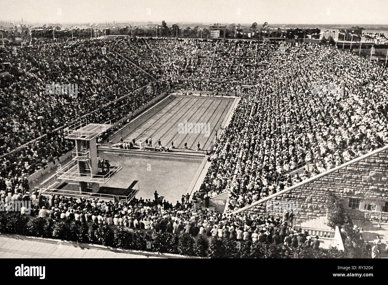 Jeux Olympiques de 1936 Berlin - le stade de natation au Jeux Olympiques de Berlin 1936 Banque D'Images