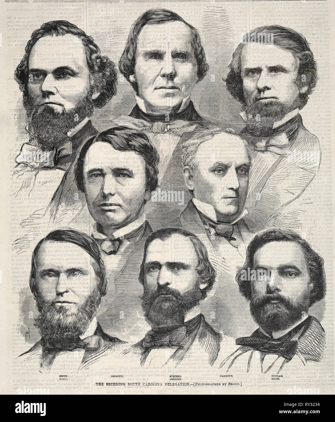 La délégation de la Caroline du Sud sécessionniste, 1860. Winslow Homer (Américain, 1836-1910). La gravure sur bois Banque D'Images