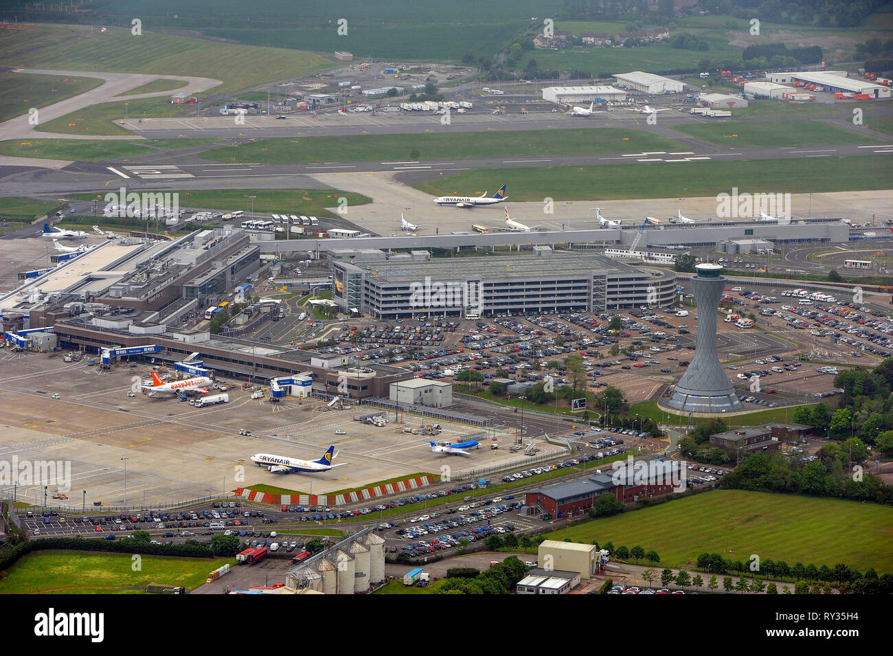 Vue aérienne de l'aéroport d'Edinburgh, Edinburgh Turnhouse, Banque D'Images