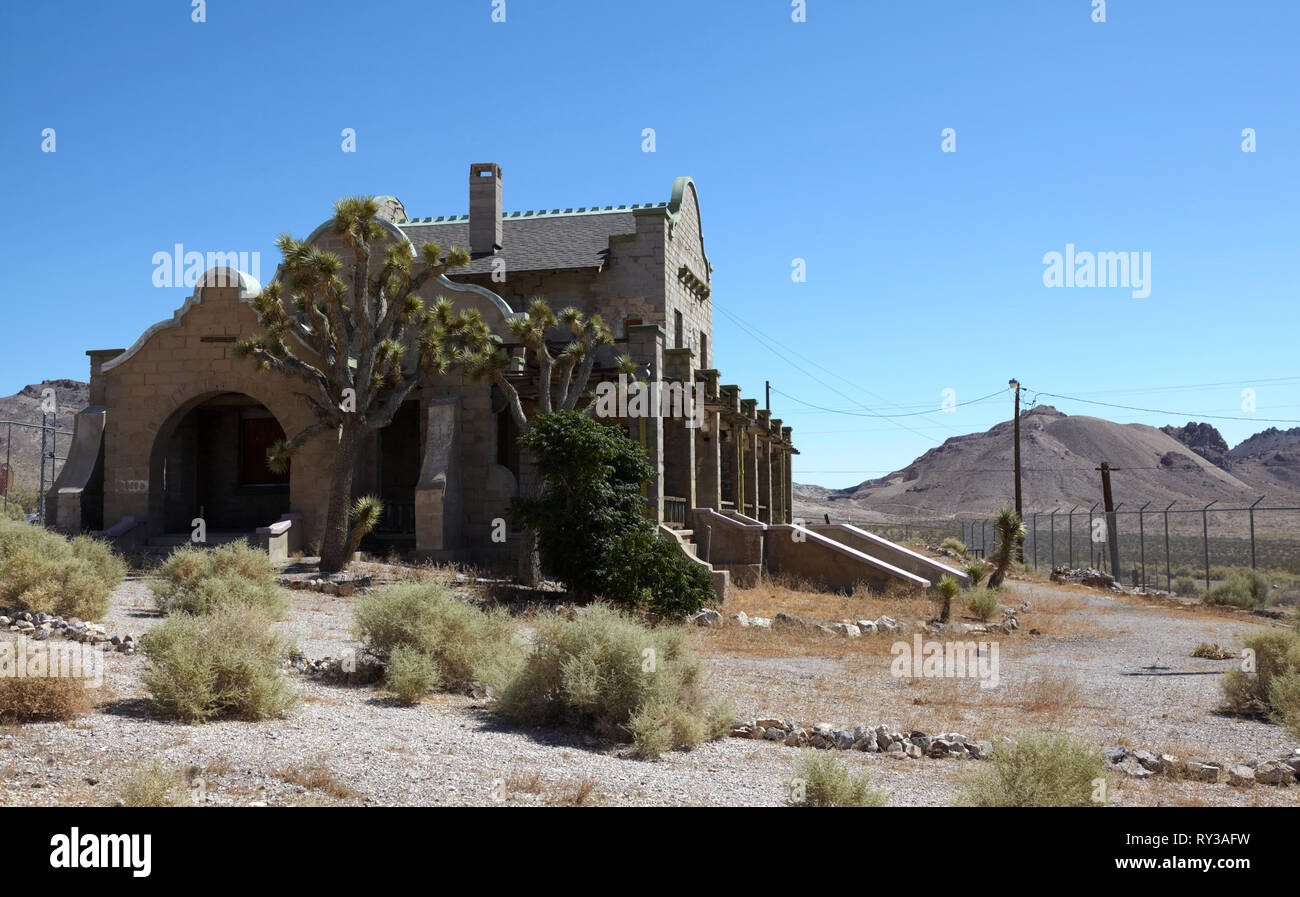 La gare, la ville fantôme de rhyolite, Death Valley, Nevada, USA. Banque D'Images