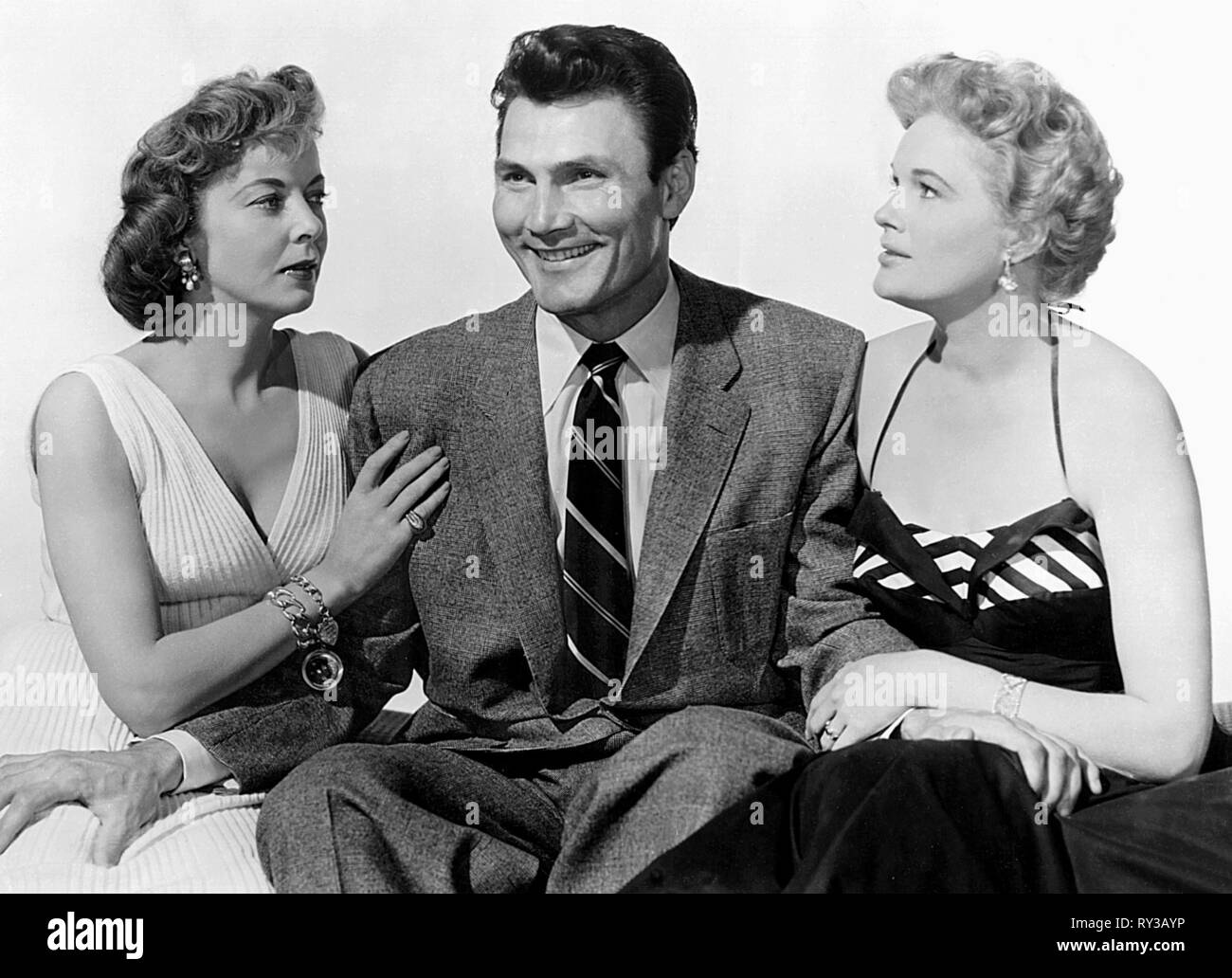 LUPINO,PALANCE,HAGEN, LE GRAND COUTEAU : Hollywood Story, 1955 Banque D'Images