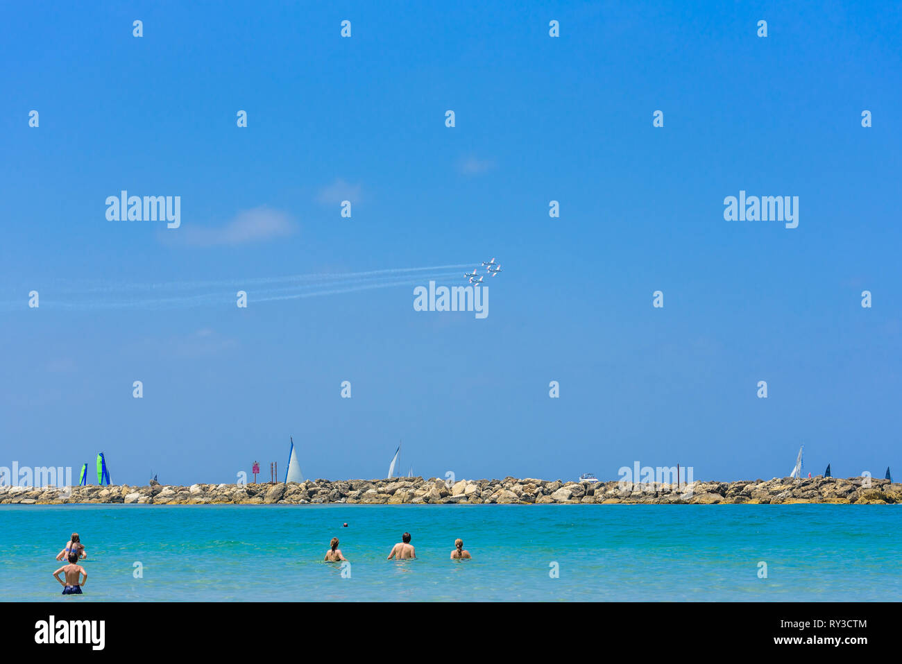 Bourget sur Yom Ha'atsmaout - jour de l'indépendance - 2 mai 2017, Tel Aviv, Israël Banque D'Images