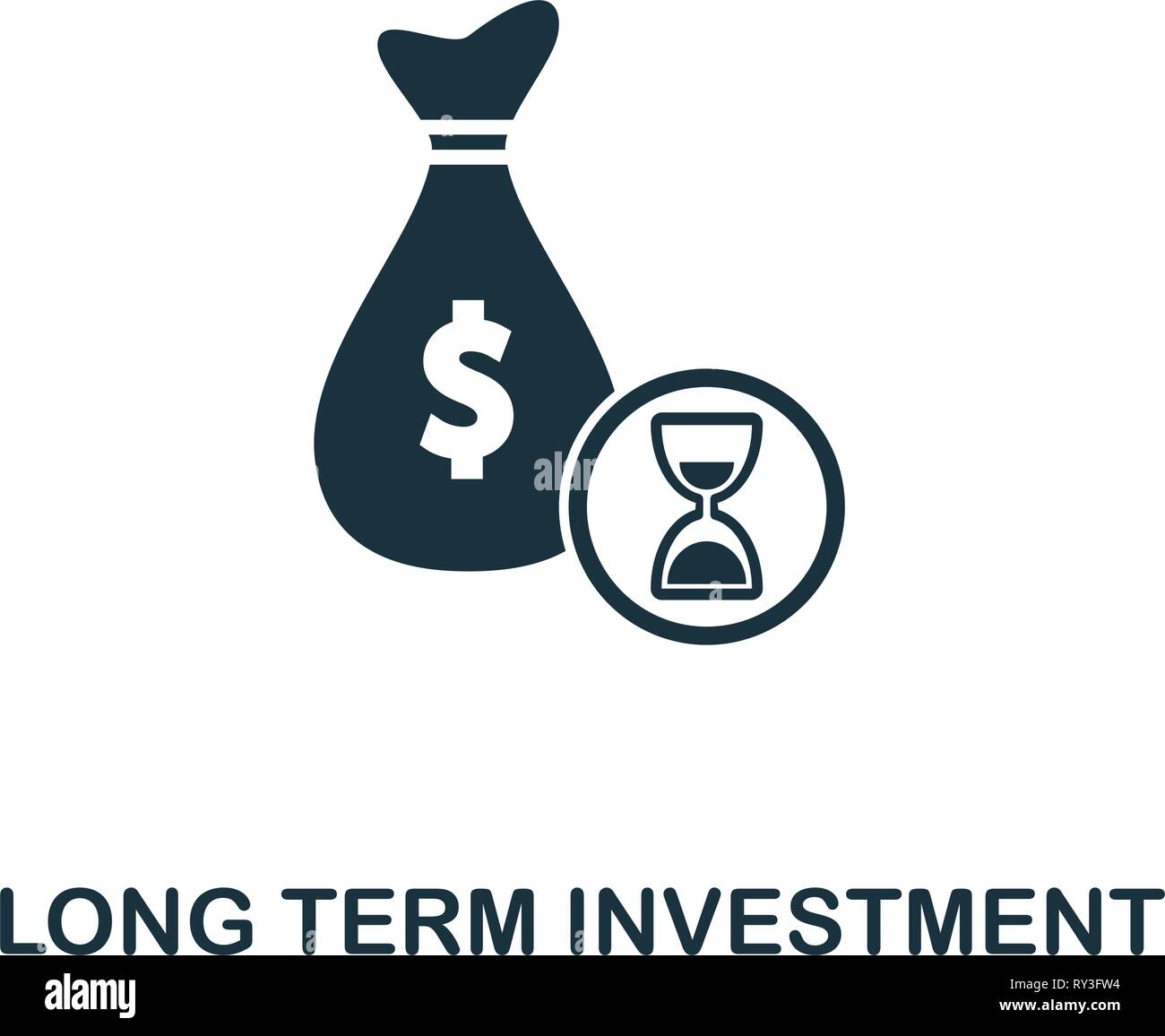 L'icône de l'investissement à long terme. L'élément créatif de design icônes de gestion des risques de collection. L'investissement à long terme parfait pixel pour l'icône web design, applications Illustration de Vecteur