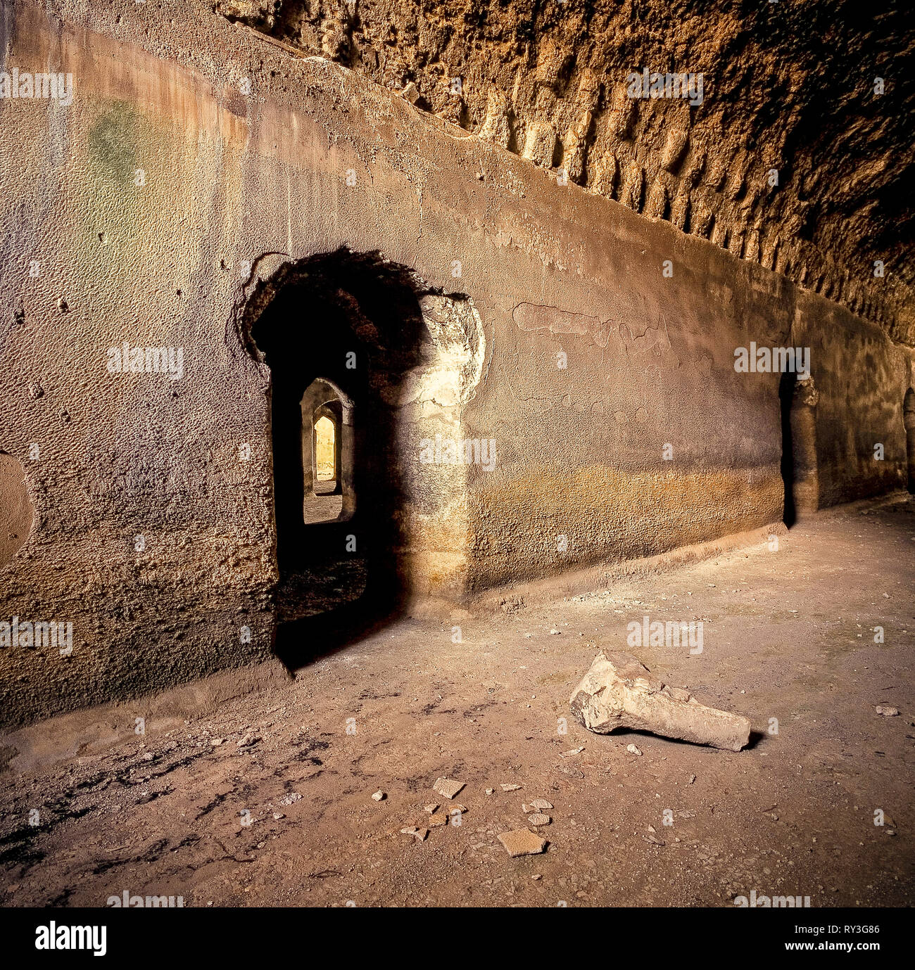 L'Italie, Lazio, Rome, Archéologie romaine - métro - Les sept chambres ( Sette Sale ) Banque D'Images