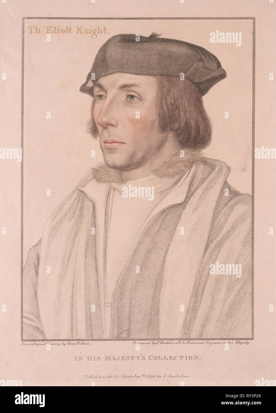 Sir Thomas Eliott, 1794. Francesco Bartolozzi (britannique, 1727-1815). Gravure crépi Banque D'Images