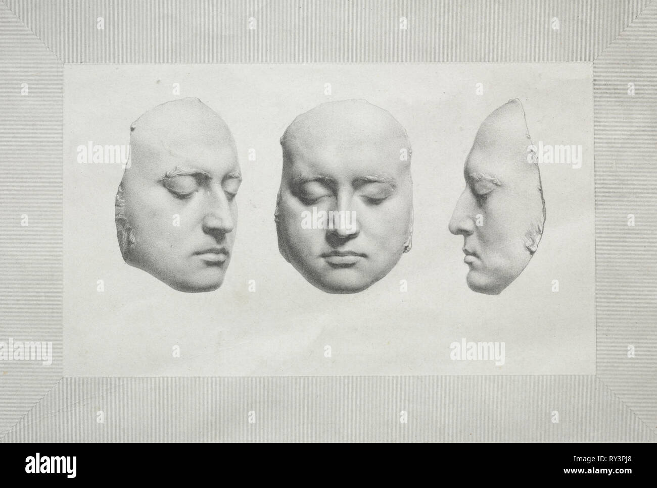 Masque de mort de sir Thomas Lawrence. Richard James Lane (britannique, 1800-1872). Lithographie Banque D'Images