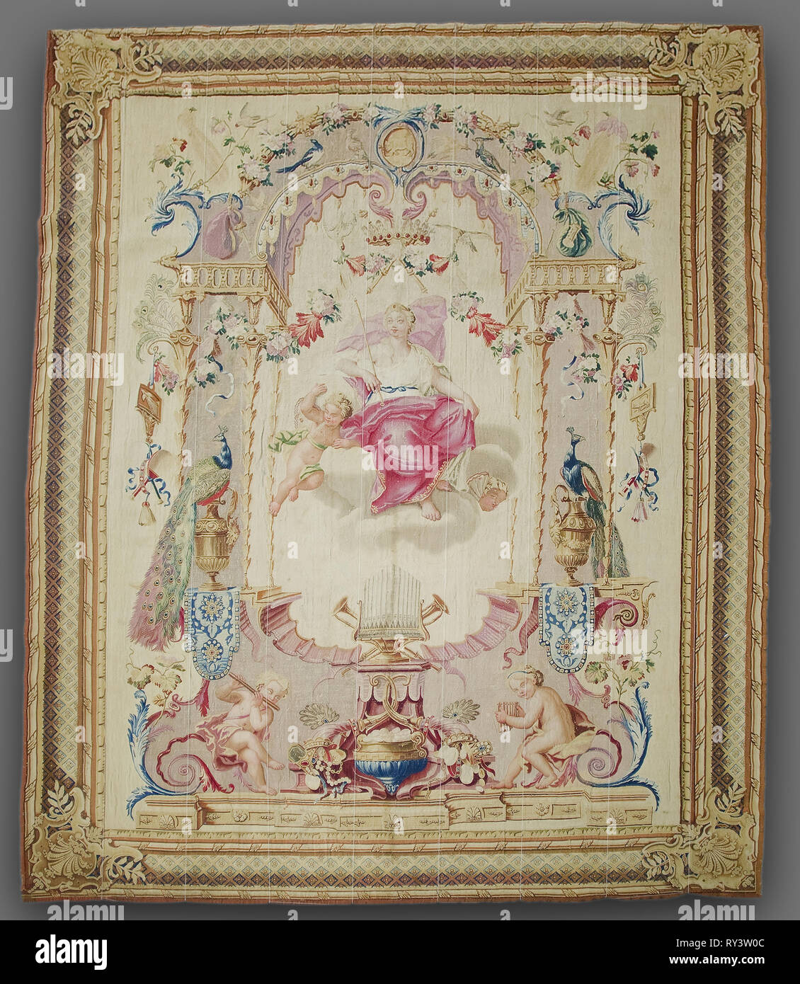 Éléments : Air, Junon, années 1700. Gobelins (Français). Tissage de la tapisserie, soie, laine, coton ; total : 358 x 269,3 cm (140 x 106 en 15/16 Banque D'Images