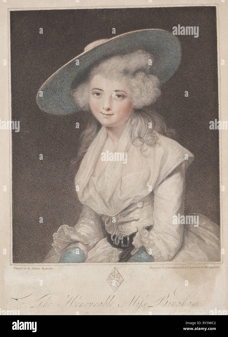 Mlle Anne Bingham. Francesco Bartolozzi (britannique, 1727-1815). Gravure Gravure et crépi Banque D'Images