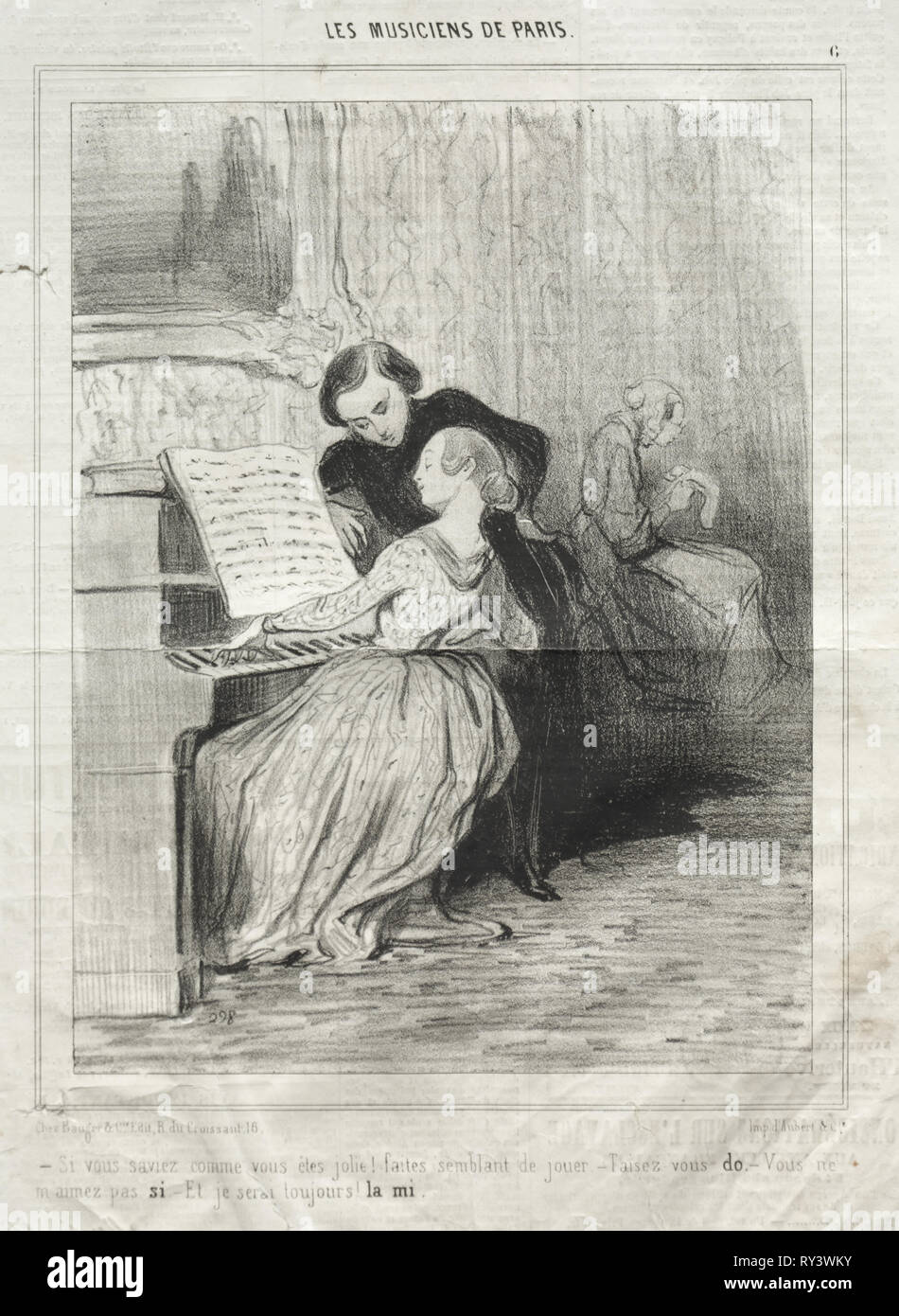 Publié dans Le Charivari (pas du 6 mars 1841) : les musiciens de Paris, planche 6 : Si vous saviez comment vous êtes jolie !, 6 mars 1841. Honoré Daumier (Français, 1808-1879), Aubert. Fiche technique : Lithographie ; 36,4 x 24,8 cm (14 3/4 x 9 5/16 in.) ; Image : 24 x 18,2 cm (9 7/16 x 7 3/16 in Banque D'Images