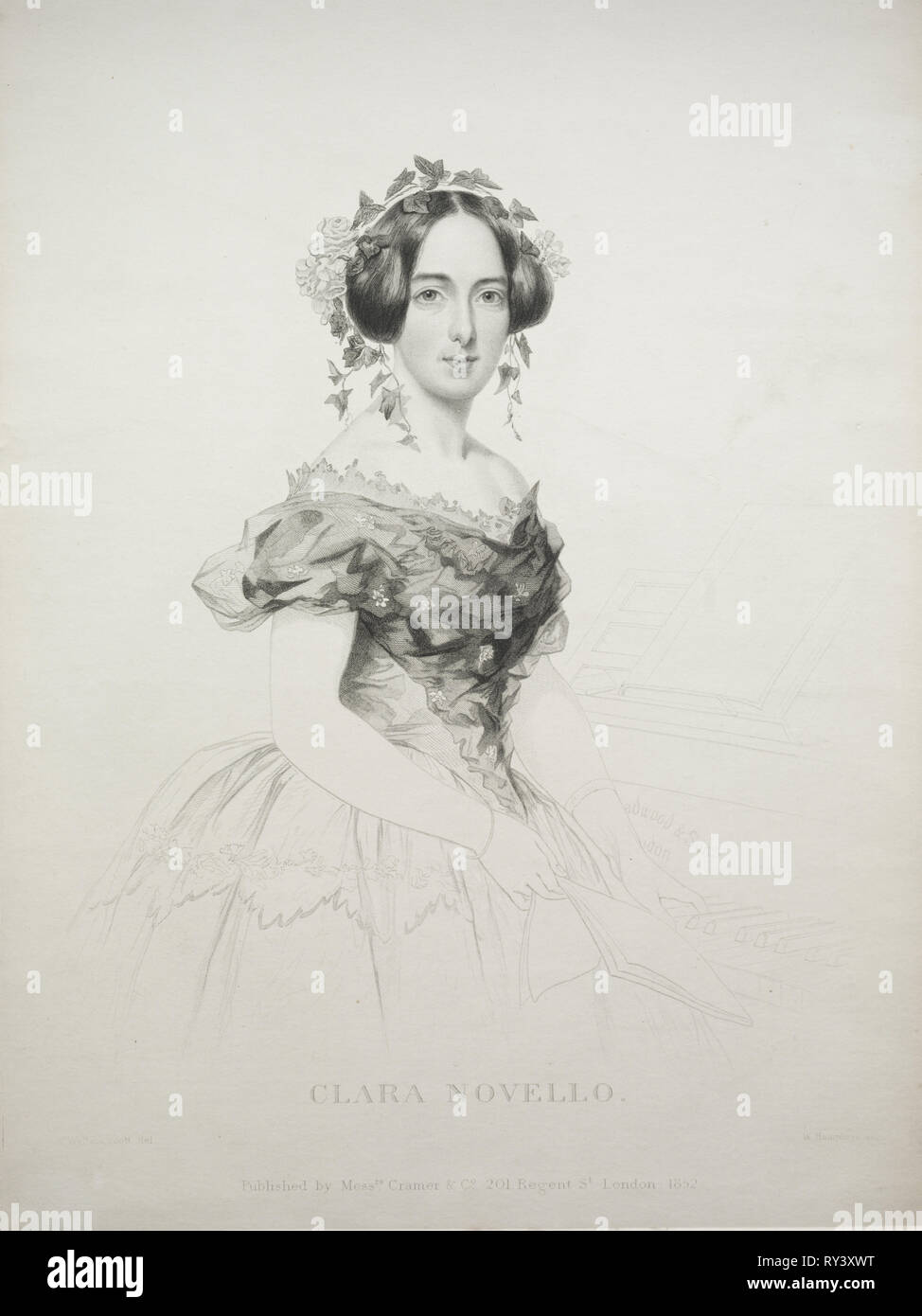 Clara Novello, 1852. William Humphreys (britannique, 1794-1865). Crépi et roulette Banque D'Images