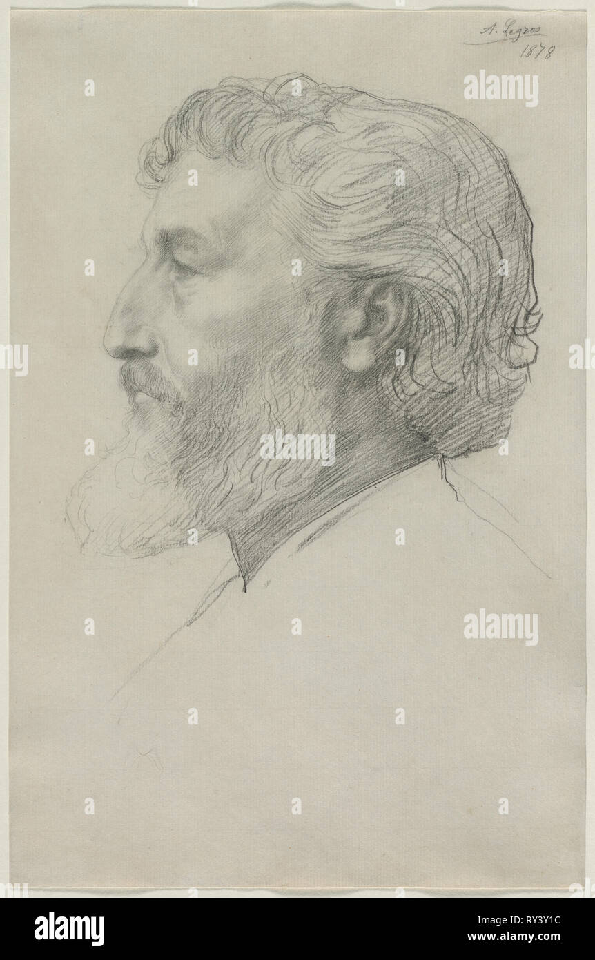 Sir Frederick Leighton, 1878. Alphonse Legros (français, 1837-1911). Graphite ; feuille : 38,3 x 25,2 cm (9 1/16 x 15 15/16 in Banque D'Images