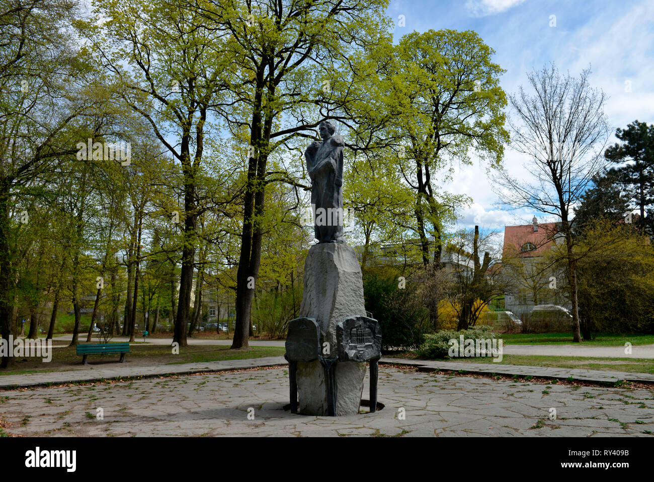 Denkmal Koenig Ludwig II. Maximiliansanlagen, Bogenhausen, Munich, Bayern, Deutschland Banque D'Images