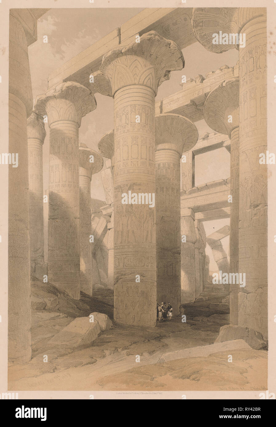 L'Egypte et la Nubie : Volume II - n° 14, Karnak, 1838. Louis Haghe (britannique, 1806-1885). Lithographie couleur Banque D'Images