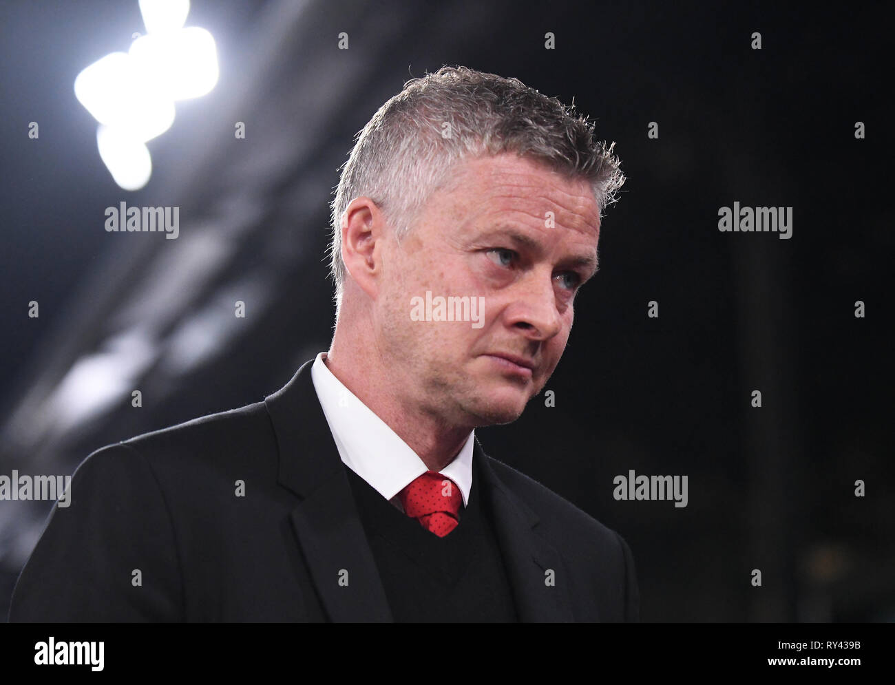 Londres, Angleterre - le 27 février 2019 Manchester : Ole Gunnar Solskjaer manager en photo avant la Premier League 2018/19 match entre Crystal Palace FC et Manchester United à Selhurst Park. Banque D'Images