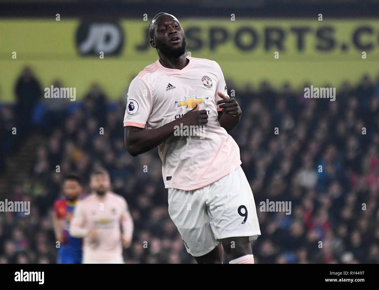 Londres, ANGLETERRE - 27 février 2019 : Romelo Lukaku de Manchester en photo au cours de la Premier League 2018/19 match entre Crystal Palace FC et Manchester United à Selhurst Park. Banque D'Images