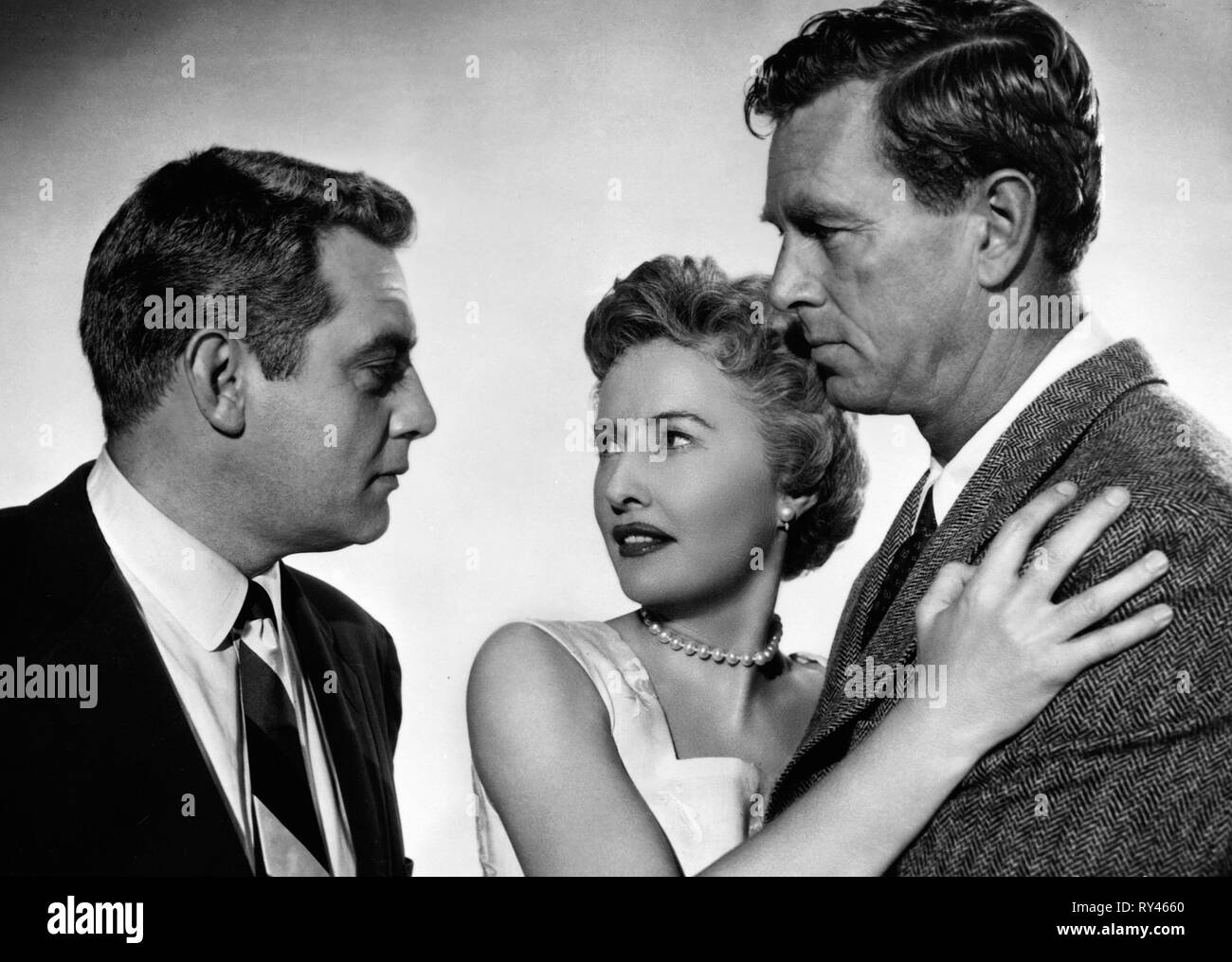RAYMOND BURR, Barbara Stanwyck, Sterling Hayden, crime passionnel, 1957 Banque D'Images