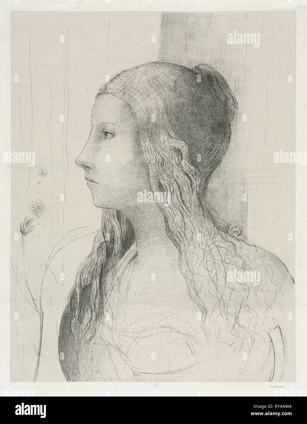 Brunhild - Crépuscule des Dieux, 1894. Odilon Redon (Français, 1840-1916). Lithographie Banque D'Images